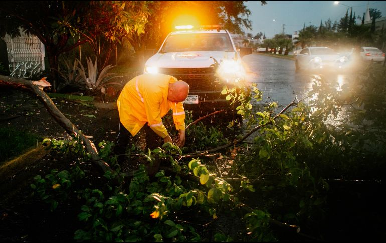 La lluvia se registró la tarde de ayer domingo y dejó varios daños en colonias de la ZMG. EL INFORMADOR / G. Gallo