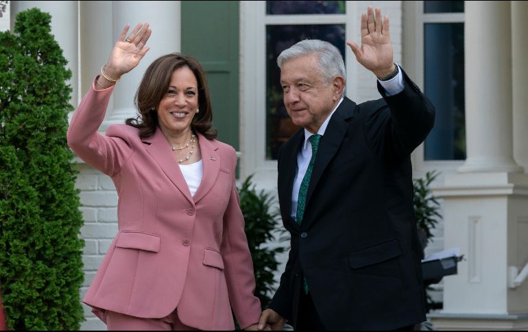 El Presidente de México, Andrés Manuel López Obrador, se reúne con la vicepresidenta de Estados Unidos, Kamala Harris, como parte de su gira por aquel país. AP / M. Balce