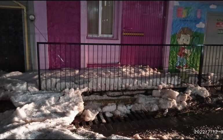 Imágenes de las calles del municipio de Arandas tras la fuerte granizada. Facebook / Mario Alejandro Morales Martinez