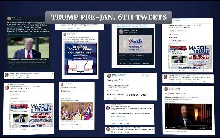 El tuit fue enviado poco más de una hora después de una reunión que Trump mantuvo con su abogado Rudy Giuliani, el exgeneral Mike Flynn y Sidney Powell. AP/House Select Committee