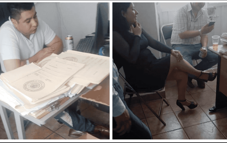 Dicha denuncia fue presentada por los propios vecinos, quienes sorprendieron al personal tomando al interior del Juzgado Municipal de Tecamachalco en plenas horas de trabajo. ESPECIAL