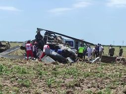 El helicóptero se desplomó en Los Mochis, Sinaloa. ESPECIAL
