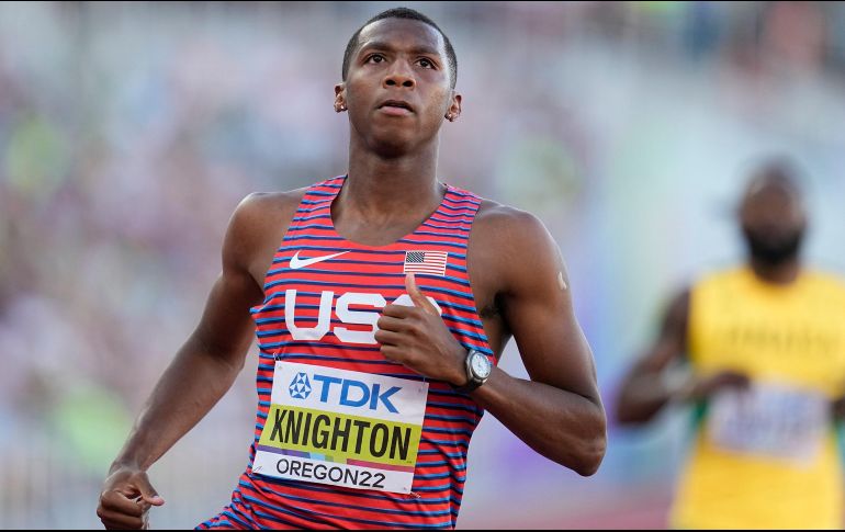 El 30 de abril Knighton paró el reloj en 19.49, erigiéndose en el cuarto velocista más rápido de la historia. AP/A. Landis