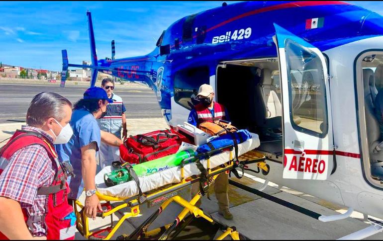 Los pequeños fueron trasladados al Hospital General de Pachuca a través de un puente aéreo. TWITTER/@omarfayad