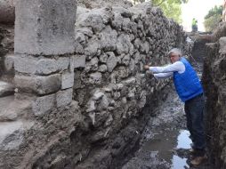 El hallazgo se llevó a cabo en el barrio de La Lagunilla, y ya se encuentra siendo atendida por el Instituto Nacional de Antropología e Historia. FOTO: INAH