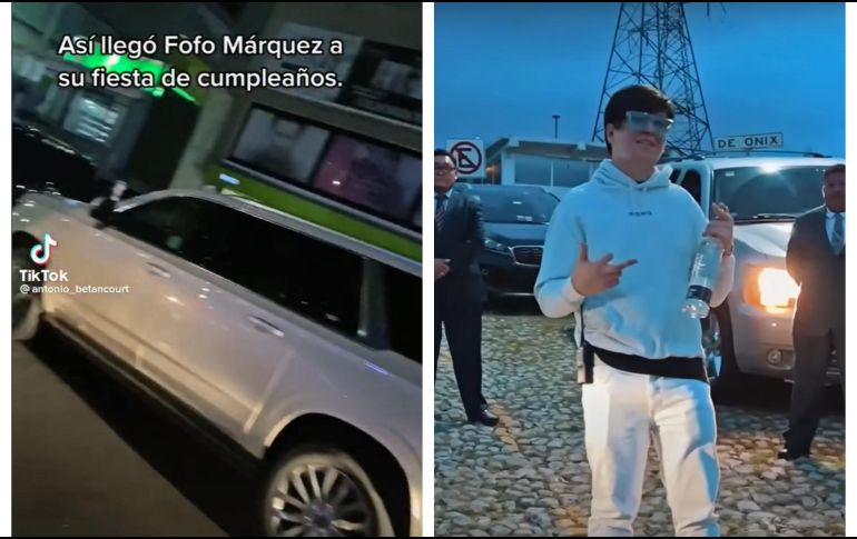 El Influencer fue visto llegando a su fiesta de cumpleaños rodeado de un fuerte dispositivo de seguridad. ESPECIAL