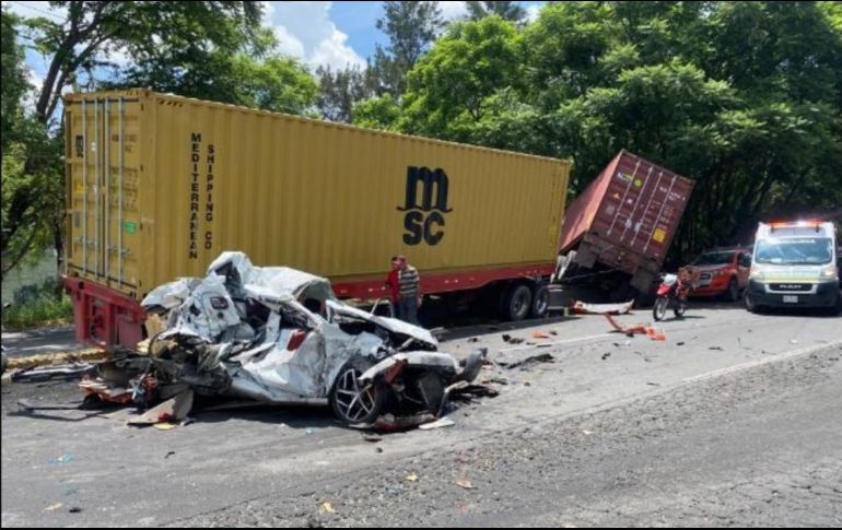 Este jueves ocurrió un choque múltiple en la Carretera a Chapala. ESPECIAL