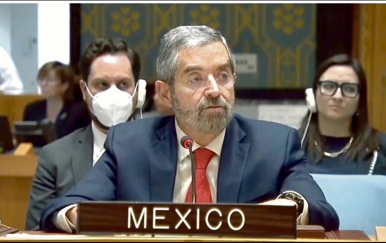 Juan Ramón de la Fuente durante su participación en el Consejo de Seguridad de la ONU. ESPECIAL