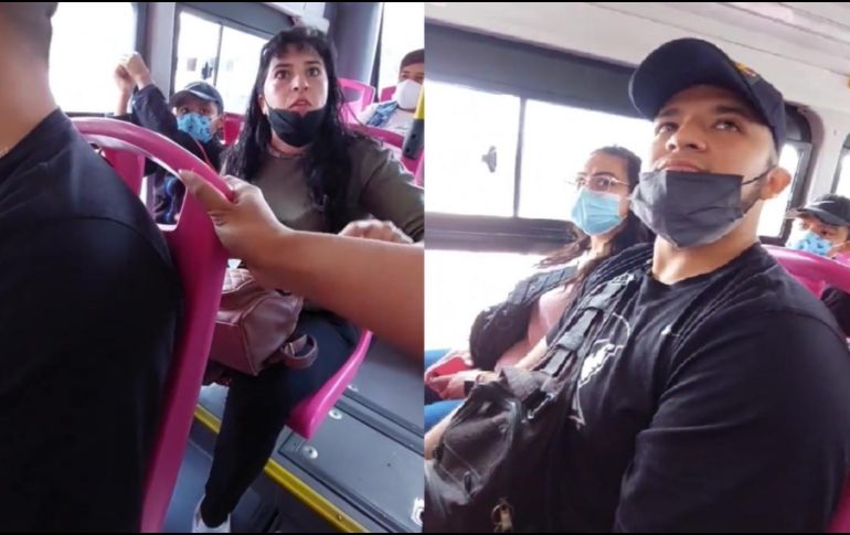 En el vídeo que ya acumula más de 50 mil visitas en Twitter, se ve cómo un hombre invade el espacio exclusivo para mujeres en el transporte público y se defiende de reclamos apelando sarcásticamente a la identidad sexual. ESPECIAL