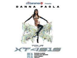 Danna Paola se presentará el 11 de noviembre en Guadalajara, en el Auditorio Telmex. ESPECIAL/OCESA