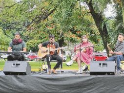 La banda María Mezcal cantó durante la presentación de los detalles del festival. EL INFORMADOR/ N. Gutiérrez