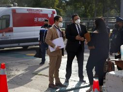 Abogados de la fiscalía entran al Reclusorio Norte previo a la audiencia del exprocurador, Murillo Karam. SUN / G. Espinosa