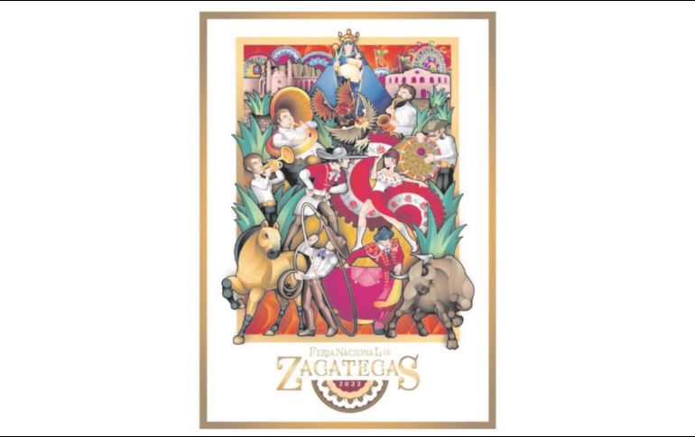 Cartel oficial de la fenaza 2022. El afiche integra la cultura, la fe y los sabores que caracterizan a la feria. ESPECIAL