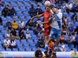 Emiliano Velazquez y Martín Barragán, durante el partido de la jornada 11 del torneo Apertura 2022 la Liga BBVA MX. Imago7