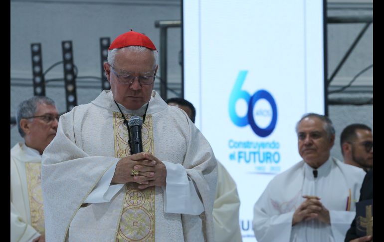 El arzobispo de Guadalajara, José Francisco Robles Ortega, preside la celebración eucarística por el 60 aniversario de la UNIVA. EL INFORMADOR/A. Navarro