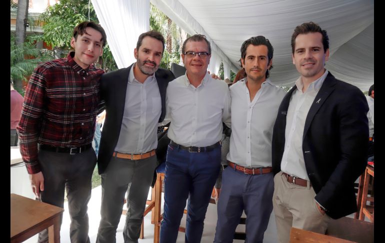 Alfonso Segura, Carlos Aldrete, Rafael Hernández, Carlos Pérez y Billy Mujica. GENTE BIEN JALISCO/Claudio Jimeno