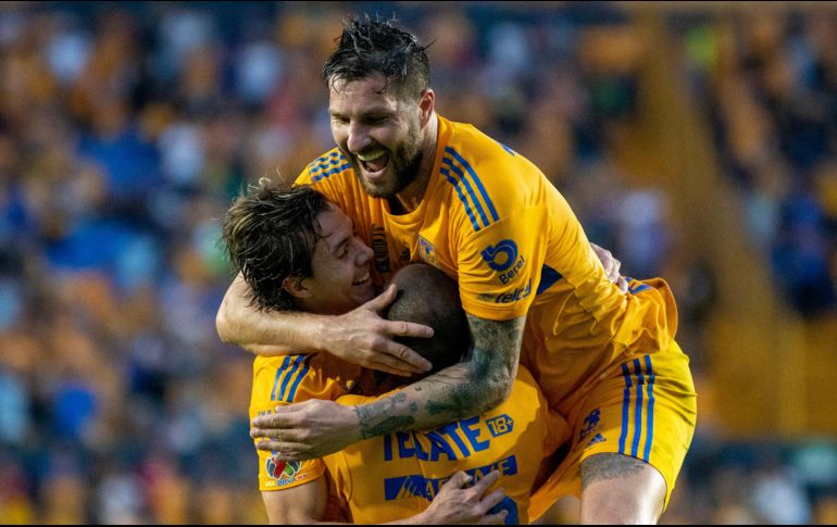 Gignac anotó el segundo gol de los Tigres. Los otros fueron obra de Vopi y Thauvin. EFE/M. Sierra