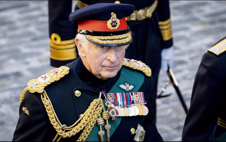 El rey Carlos III, en el acto funerario realizado en Edimburgo. EFE