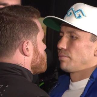 ¡Si las miradas hablaran! Así fue el tenso cara a cara entre "Canelo" y Golovkin (VIDEO)