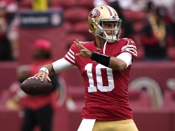 El último juego de Jimmy Garoppolo fue el partido de campeonato de la NFC en el que recibió una intercepción con 1 minuto por jugar estando solo tres puntos abajo. AFP/T. HENDERSON