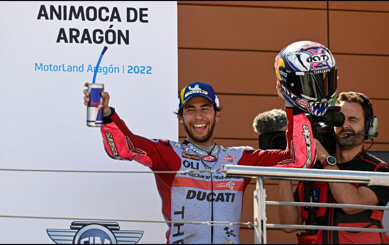 Enea Bastianini consigue su cuarto triunfo en el Campeonato Mundial de MotoGP. AFP