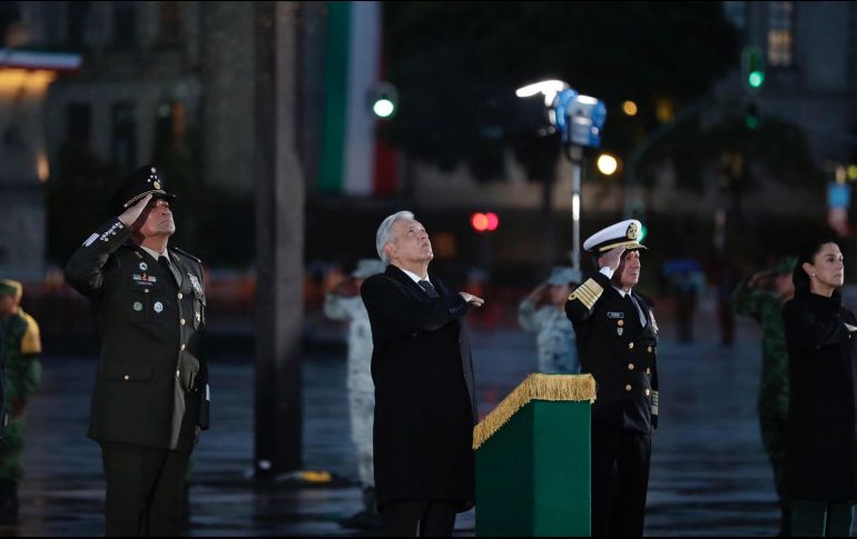 Durante el acto de conmemoración, la banda de música de la Secretaría de la Defensa Nacional interpretó el Canto a la Bandera. SUN / D. Simón