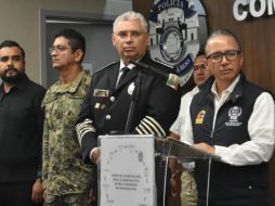 En la conferencia de prensa estuvieron presentes elementos del Grupo de Coordinación para la Recuperación de Paz y Seguridad en Quintana Roo. ESPECIAL/FGR Quintana Roo.