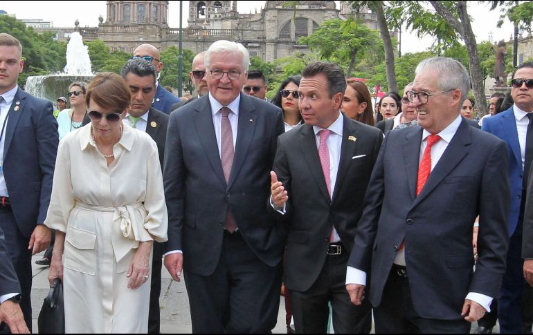 El Presidente de Alemania, su esposa y la delegación que lo acompañaba, en conjunto con las autoridades locales, recorrieron distintos puntos emblemáticos del Centro Histórico. EL INFORMADOR/A. Camacho