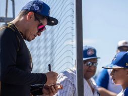 JAPHET AMADOR. El histórico toletero de los Charros se presentó este día en los trabajos de pretemporada del equipo blanquiazul. ESPECIAL / Charros de Jalisco
