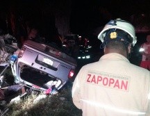 El accidente ocurrió alrededor de las 2:40 horas en la carretera Guadalajara-Tepic, a la altura del Fraccionamiento Tres Ríos Residencial. ESPECIAL / Protección Civil Zapopan