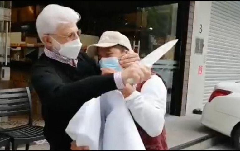 El momento en el que Daniel Tabe amenaza a un funcionario. ESPECIAL