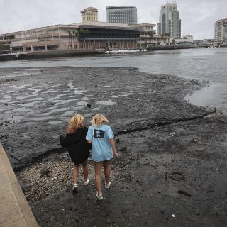 Ian: Huracán hace retroceder el agua en la bahía de Tampa, Florida (VIDEO)