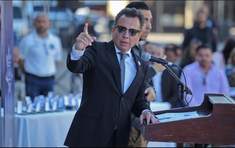 Pablo Lemus Navarro realizó el anuncio durante el evento de conmemoración por los 148 años de la Policía tapatía. EL INFORMADOR/A. Camacho