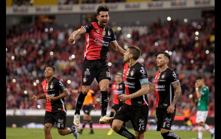 Gaddi Aguirre al minuto 75, fue el autor del último gol del Atlas en el certamen, un tanto que tuvo dedicatoria especial, no solo para su entrenador, sino para su hijo que viene en camino. EL INFORMADOR / C. Zepeda