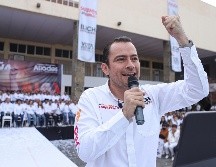 Ilich González en su discurso resaltó que es momento de un cambio en la sección 47 del SNTE. EL INFORMADOR/ CARLOS ZEPEDA