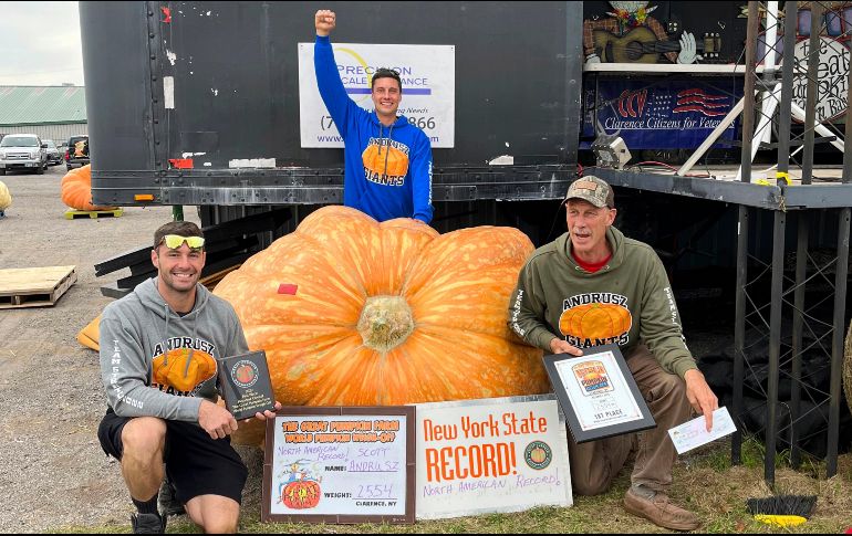La calabaza ganadora estará en exhibición en el festival hasta el 16 de octubre. AP/The Great Pumpkin Farm
