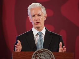 El gobernador del Estado de México, Alfredo del Mazo Maza, expuso brevemente algunas de las opciones para ampliar y agilizar las vías de acceso al AIFA. SUN/ F. Rojas