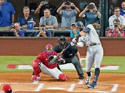 Aaron Judge superó con este batazo la marca de Roger Maris, aunque Nueva York cayó 3-2 frente a Texas. AP/T. Gutiérrez