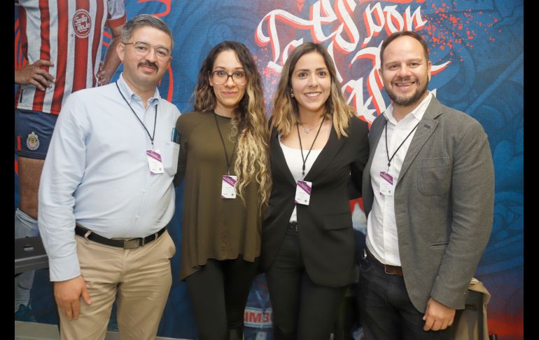 Oscar Leal, Myrna Martínez, Denise Romero y Mau Montero. GENTE BIEN JALISCO/Claudio Jimeno