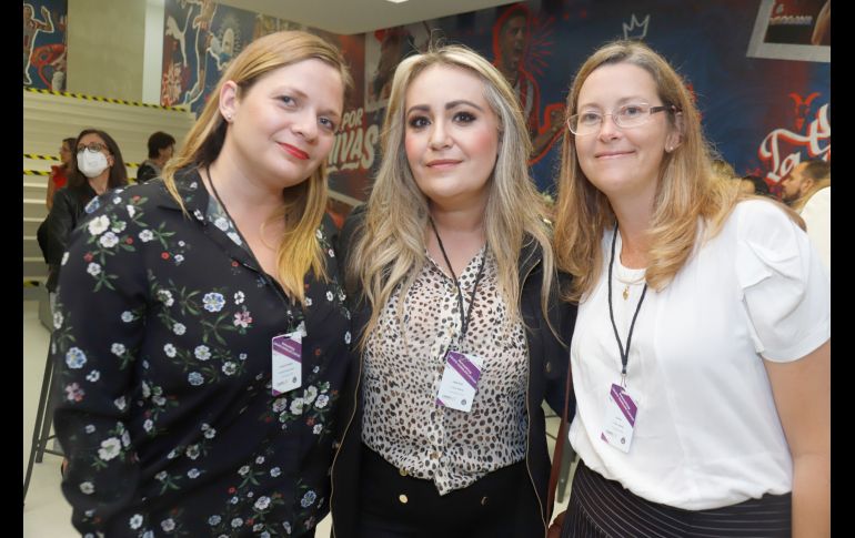 Andrea Neufeld, Hilda Díaz y Lauren Plenecassagne. GENTE BIEN JALISCO/Claudio Jimeno