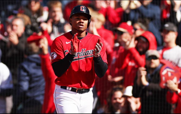 El dominicano Óscar González guió a los Guardianes a ganar el partido ante la novena de Tampa. AFP/P. Smith