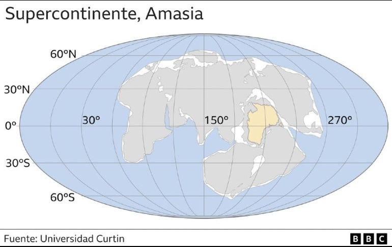 De acuerdo con la proyección de los investigadores, el océano pacífico desaparecerá durante la formación del supercontinente.