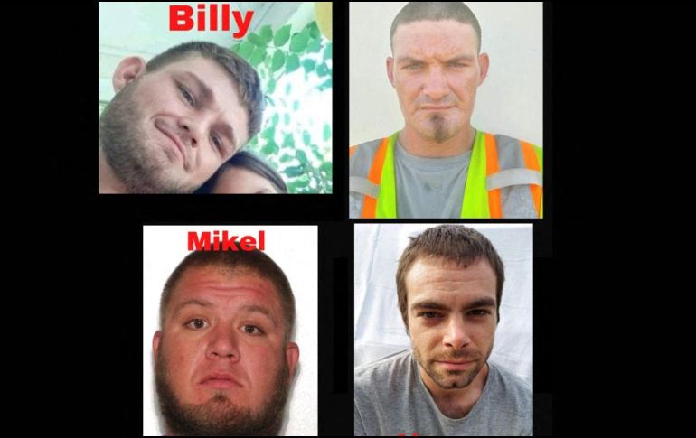 Se trataba de los desaparecidos: Mark y Billy Chastain, de 32 y 30 años, Mike Sparks, de 32 y Alex Stevens, de 29. AFP