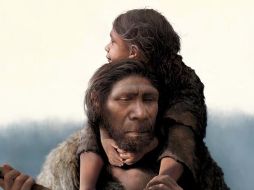Ilustración de un padre neandertal y su hija. En una de las cuevas en Siberia se hallaron restos de un padre y su hija adolescente. TOM BJORKLUND