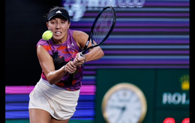 Jessica Pegula venció en dos sets a la griega Maria Sakkari con parciales de 6-2 y 6-3 para consagrarse campeona del GDL Open AKRON. EL INFORMADOR / C. Zepeda