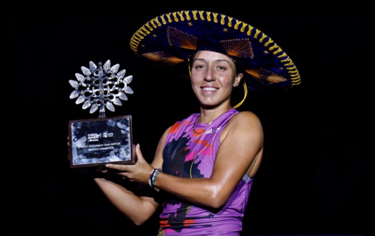Jessica Pegula venció en dos sets a la griega Maria Sakkari con parciales de 6-2 y 6-3 para consagrarse campeona del GDL Open AKRON. EL INFORMADOR / C. Zepeda