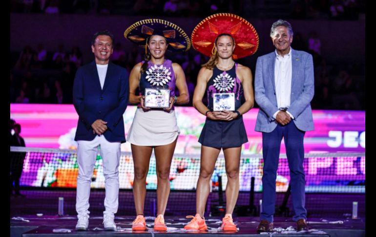 Jessica Pegula venció en dos sets a la griega Maria Sakkari con parciales de 6-2 y 6-3 para consagrarse campeona del GDL Open AKRON. EL INFORMADOR / C. Zepeda