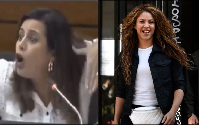 La legisladora decidió realizar el movimiento de robot que hace Shakira en la coreografía del video oficial. ESPECIAL