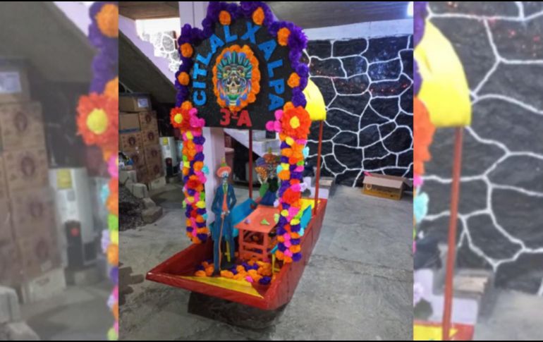 Así luce la trajinera que un niño de kínder hizo para la escuela con ayuda de sus padres. TIKTOK/CAPTURA DE VIDEO