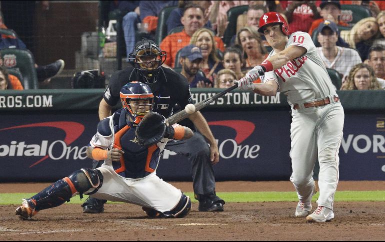 Jacob Realmuto. se vistió de héroe el pegar jonrón en extrainnings. EFE/E. Lesser